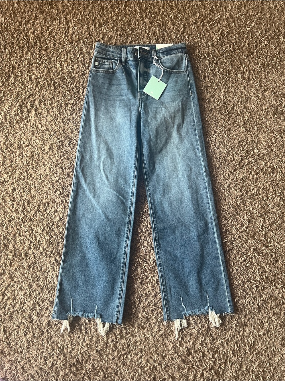 Classic High-Rise Wide-Leg girls Jeans in Blue